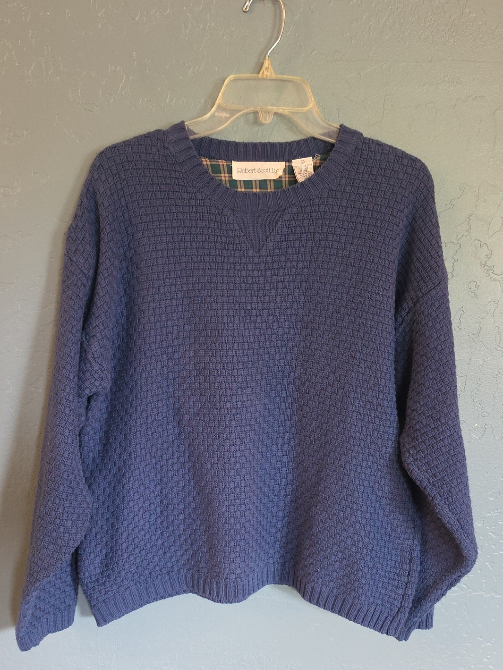 GPA Core Robert Scott Blue Textured Knit Sweater